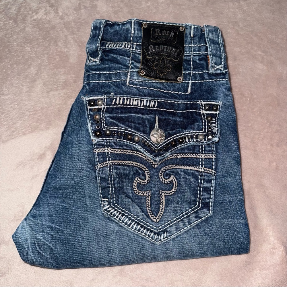 Rock revival Steven straight distressed  Jean size 30/L34
